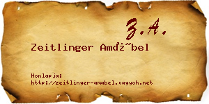 Zeitlinger Amábel névjegykártya